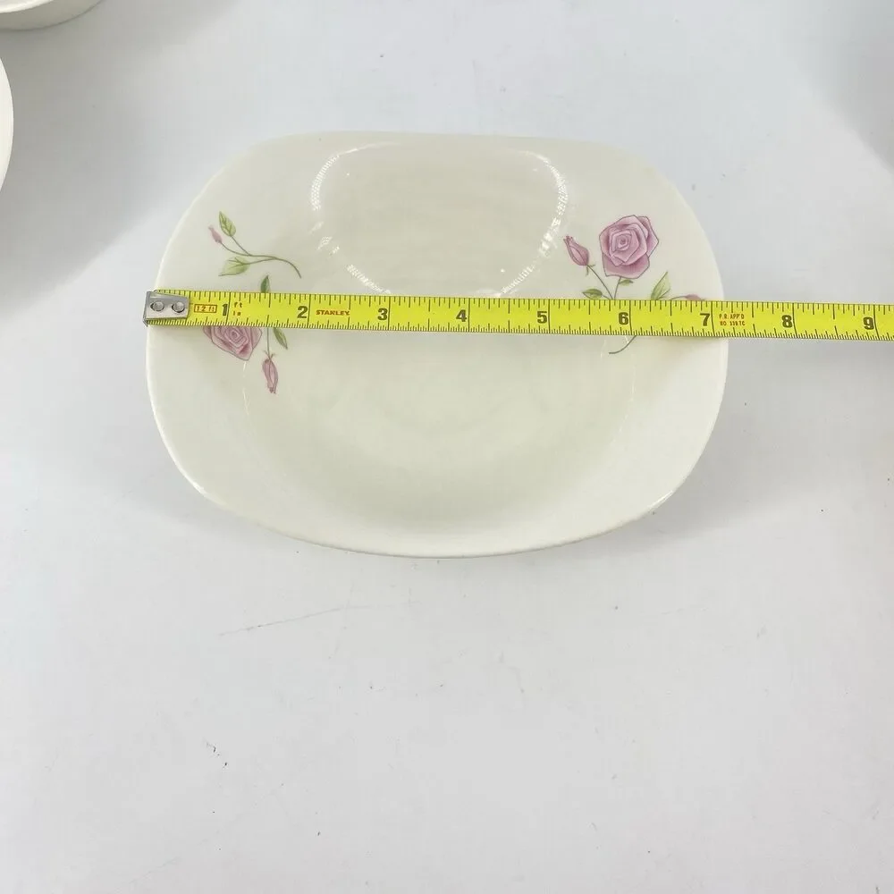 Vintage Iroquois Impromptu Wild Rose Coupe Soup Bowls Set of 4 Ben Seibel